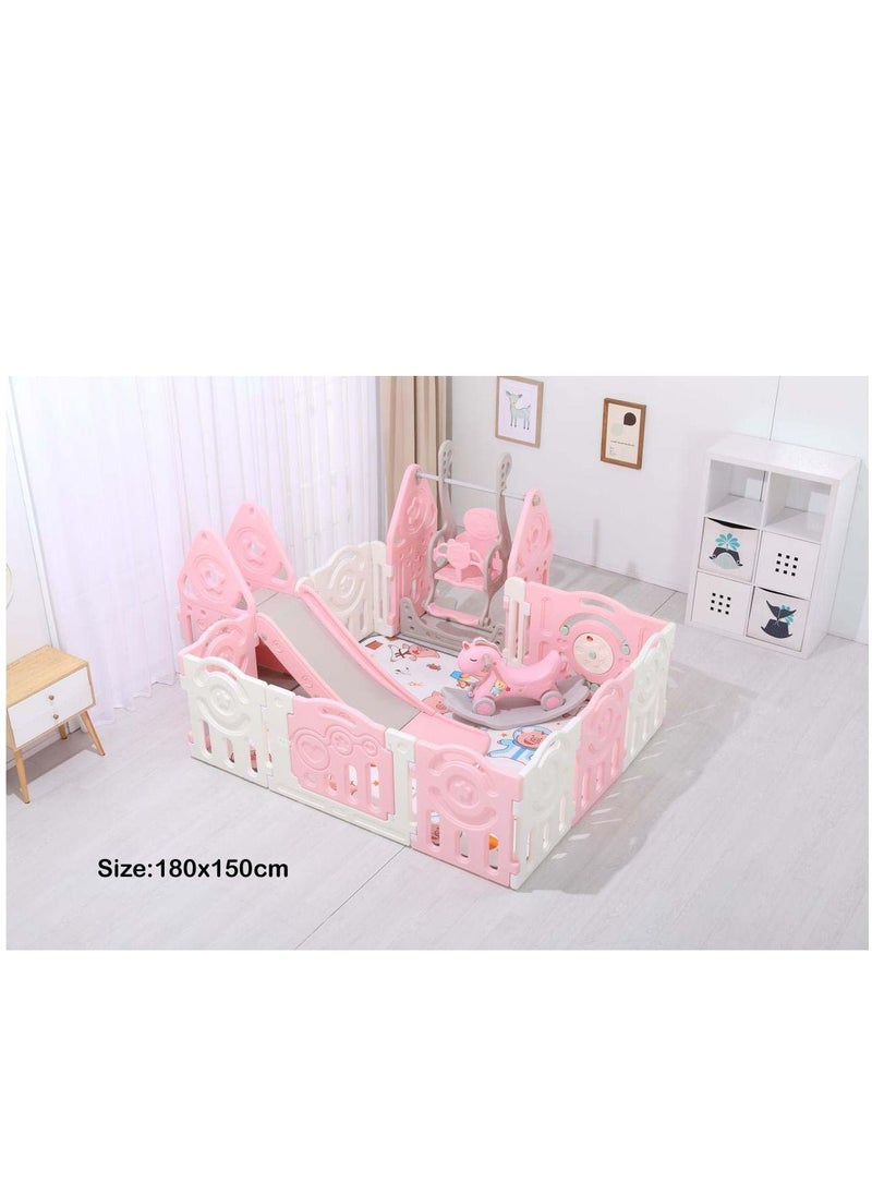 RBWTOYS RBW 5 in 1 Multi-function Playing Set, 5 In 1 Slide, Swing, Seesaw, Playpen and Fence, Play Mat including All Kind of Kids Activities, Comfortable Slide for Baby Safety, RBW-16391P  - Image 3