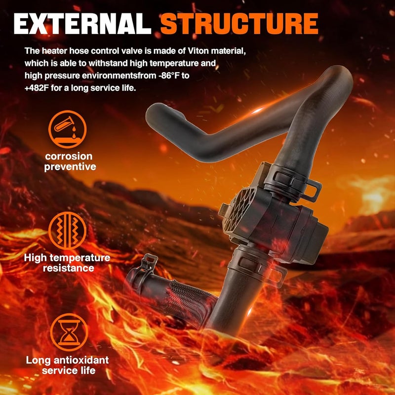 WEILEITE Heater Unit Inlet Hose Control Valve Compatible With Nissan Armada 2004-2015 5.6L Infiniti QX56 2006-2010 5.6L Replaces 92400-ZW10A 92400ZW10A 92400-ZC300 92400ZC300 - Image 4