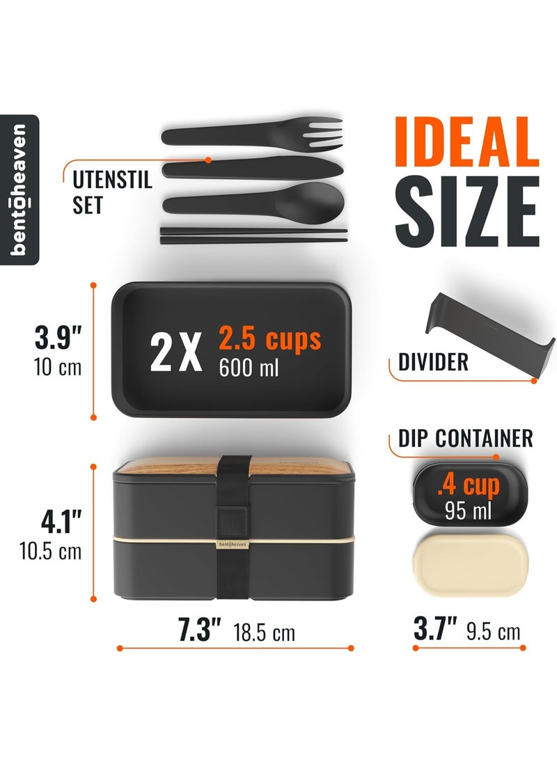 Bukela Premium Bento Box Adult Lunch Box with Compartments for Women & Men, Set of Utensil & Chopsticks & Dip Container, Cute Japanese Kids Bento Lunch Box, Microwavable  - Image 3