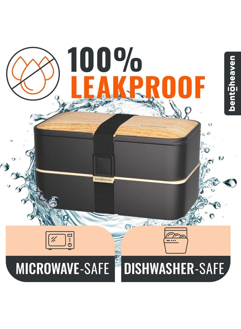 كيلا صندوق غداء بينتو بوكس ممتاز للبالغين مع مقصورات للنساء والرجال، مجموعة من الأواني وعيدان الطعام وحاوية تغميس، صندوق غداء ياباني لطيف للأطفال، قابل للذوبان في الميكروويف - Image 5