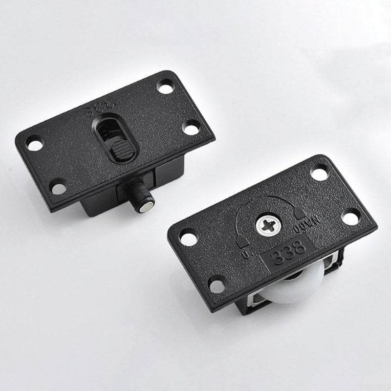 Old Fashioned Wardrobe Pulley Sliding Door Wheel With Bearings Silver Black 1PCS - Image 2