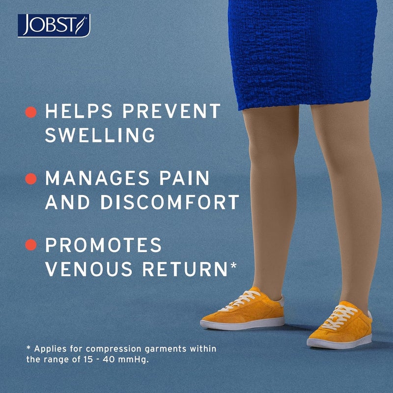 JOBST Relief Compression Stockings 30-40 mmHg Thigh High with Silicone Dot Band - Closed Toe - Black - Large - Image 4