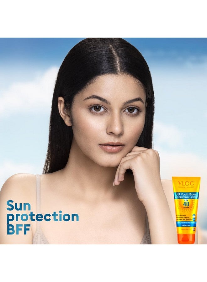 فى ال سي سي جل كريم واقي من الشمس طبيعي من VLCC بعامل حماية من الشمس 40 وPA+++ | يوفر حماية واسعة الطيف | يساعد على تعزيز شباب البشرة | غير دهني | يناسب جميع أنواع البشرة | 100 غرام/3.53 أونصة - Image 2