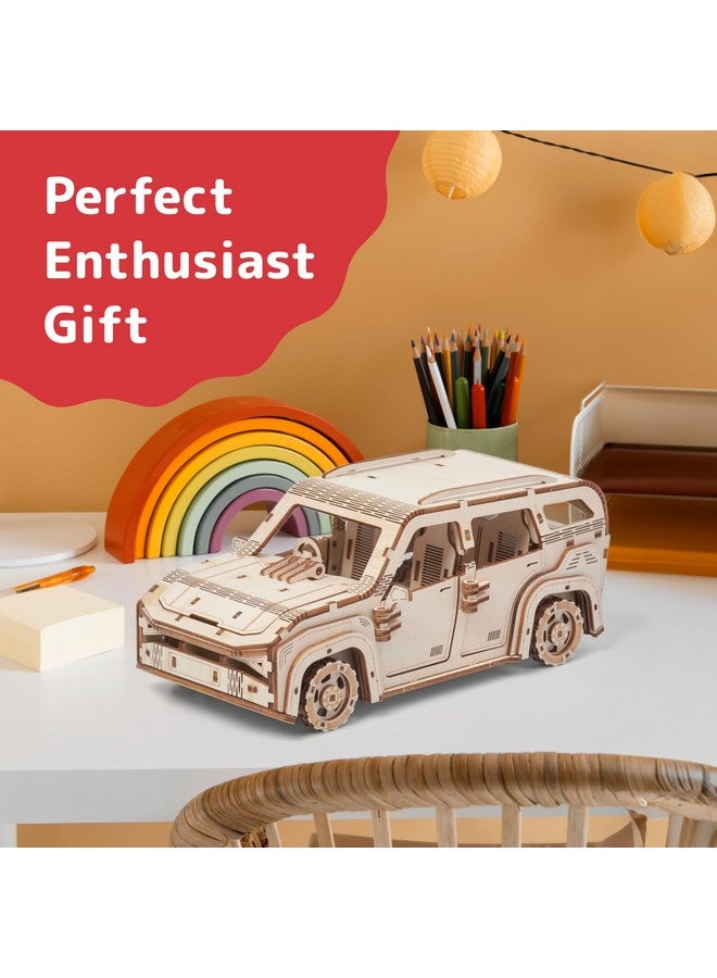 Prextex 3D Wooden Car Puzzle - Vintage Car Kit - 122 Precision Pieces Sturdy Wood - No Glue Needed For Assembly - Wooden Puzzles For Adults - Ideal For Hobbyists, Collectors, & Gifts - 12" Lx9 W  - Image 2
