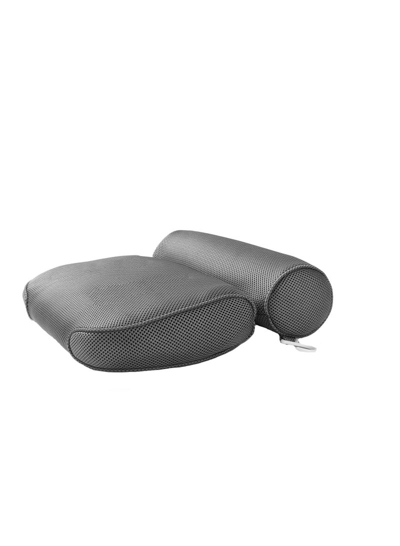 LuxStep LuxStep Bath Pillow Bathtub Pillow with 6 Non-Slip Suction cups,14.6x12.6 Inch, Extra Thick and Soft Air Mesh Pillow for Bath - Fits All Bathtub, Grey  - Image 1