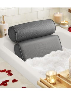 LuxStep Bath Pillow Bathtub Pillow with 6 Non-Slip Suction Cups,14.6x12.6 Inch, Extra Thick and Soft Air Mesh Pillow for Bath - Fits All Bathtub, Grey - pzsku/Z3781C89C6E6CDD9C5F98Z/45/_/1733589041/6cd7bedf-606d-4955-8912-424753a3569a