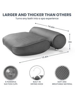 LuxStep Bath Pillow Bathtub Pillow with 6 Non-Slip Suction Cups,14.6x12.6 Inch, Extra Thick and Soft Air Mesh Pillow for Bath - Fits All Bathtub, Grey - pzsku/Z3781C89C6E6CDD9C5F98Z/45/_/1733589051/bdfe98e5-1ccb-466d-b843-1163b25b08df