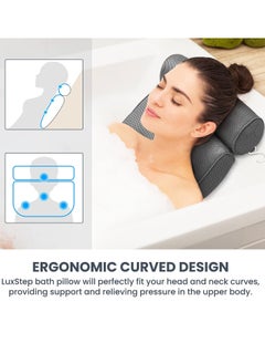 LuxStep Bath Pillow Bathtub Pillow with 6 Non-Slip Suction Cups,14.6x12.6 Inch, Extra Thick and Soft Air Mesh Pillow for Bath - Fits All Bathtub, Grey - pzsku/Z3781C89C6E6CDD9C5F98Z/45/_/1733589061/55736268-0751-4a8f-8854-7c82e9f3afe7