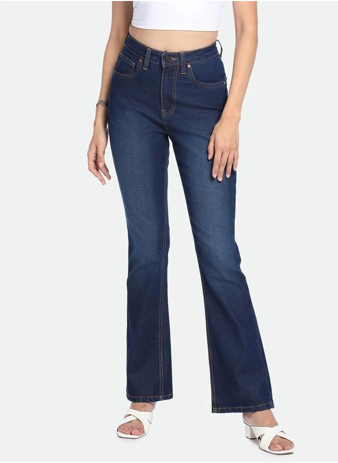 دينيس لينغو Blue Mid Wash Bootcut Jeans