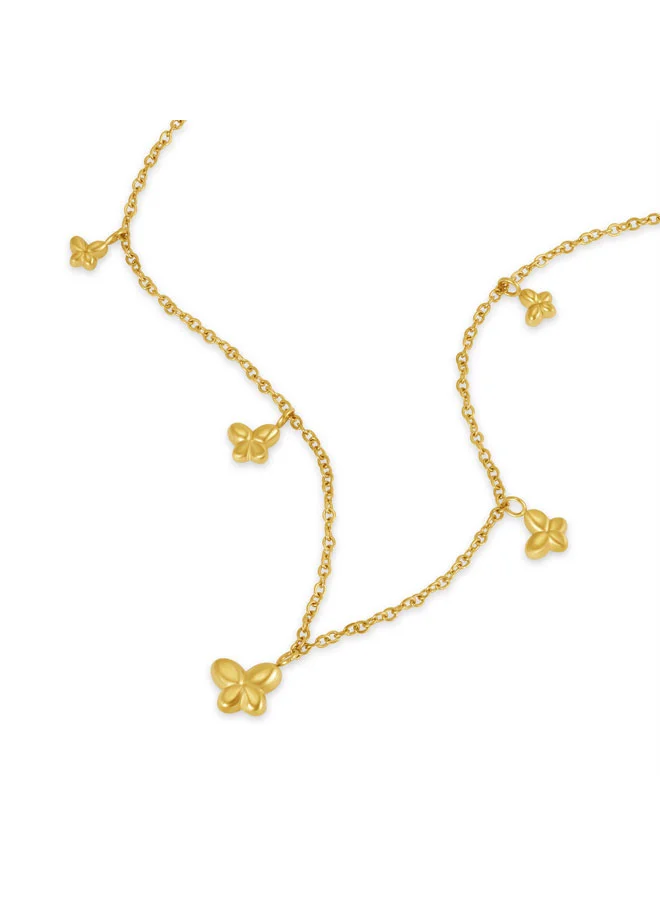 POLICE Tressa Yellow Gold Plated Stainless Steel Pendant Necklace for Women