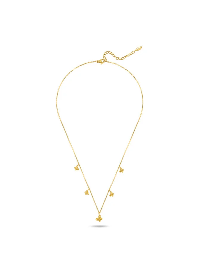 POLICE Tressa Yellow Gold Plated Stainless Steel Pendant Necklace for Women
