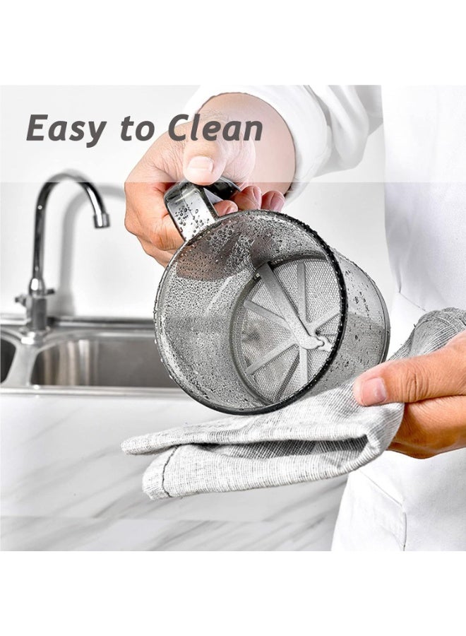 مُنخل الدقيق للخبز، مُنخل دقيق، شبكة ناعمة بتصميم ضغط يدوي، مُنخل يدوي محمول للخبز، السكر البودرة، الدقيق، خال من BPA، رمادي - Image 5