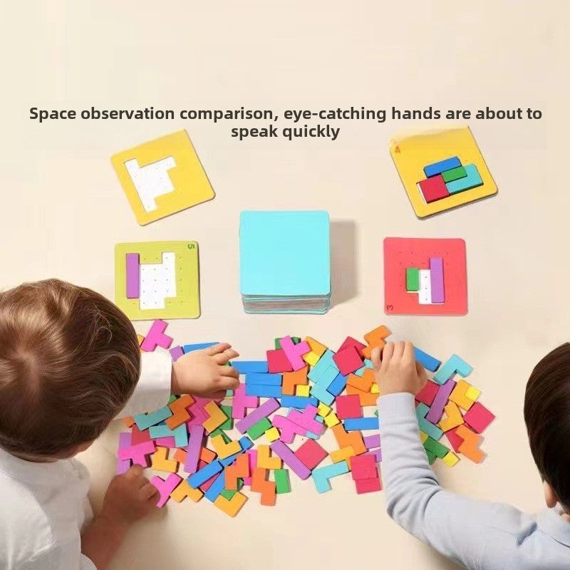 Quick Fight Parent-Child Two-Person Attitude Battle Puzzle Thinking Puzzle Colorful Square Puzzle Desktop Toy(Quick Battle [Increase]]) - Image 3