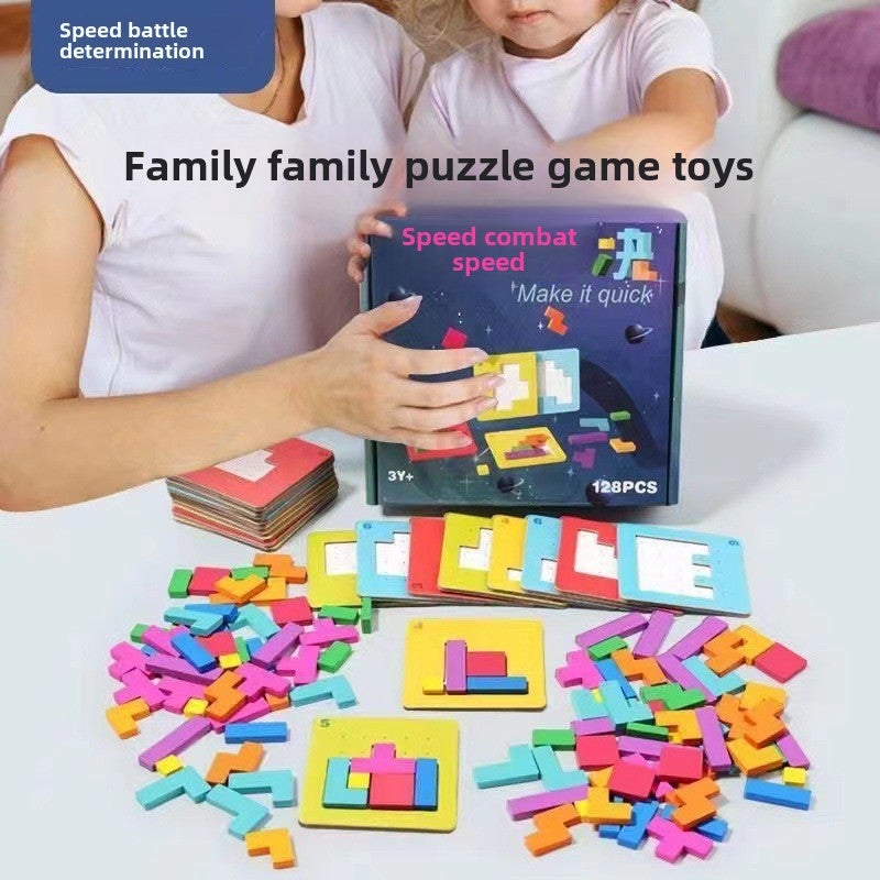 Quick Fight Parent-Child Two-Person Attitude Battle Puzzle Thinking Puzzle Colorful Square Puzzle Desktop Toy(Quick Battle [Increase]]) - Image 2