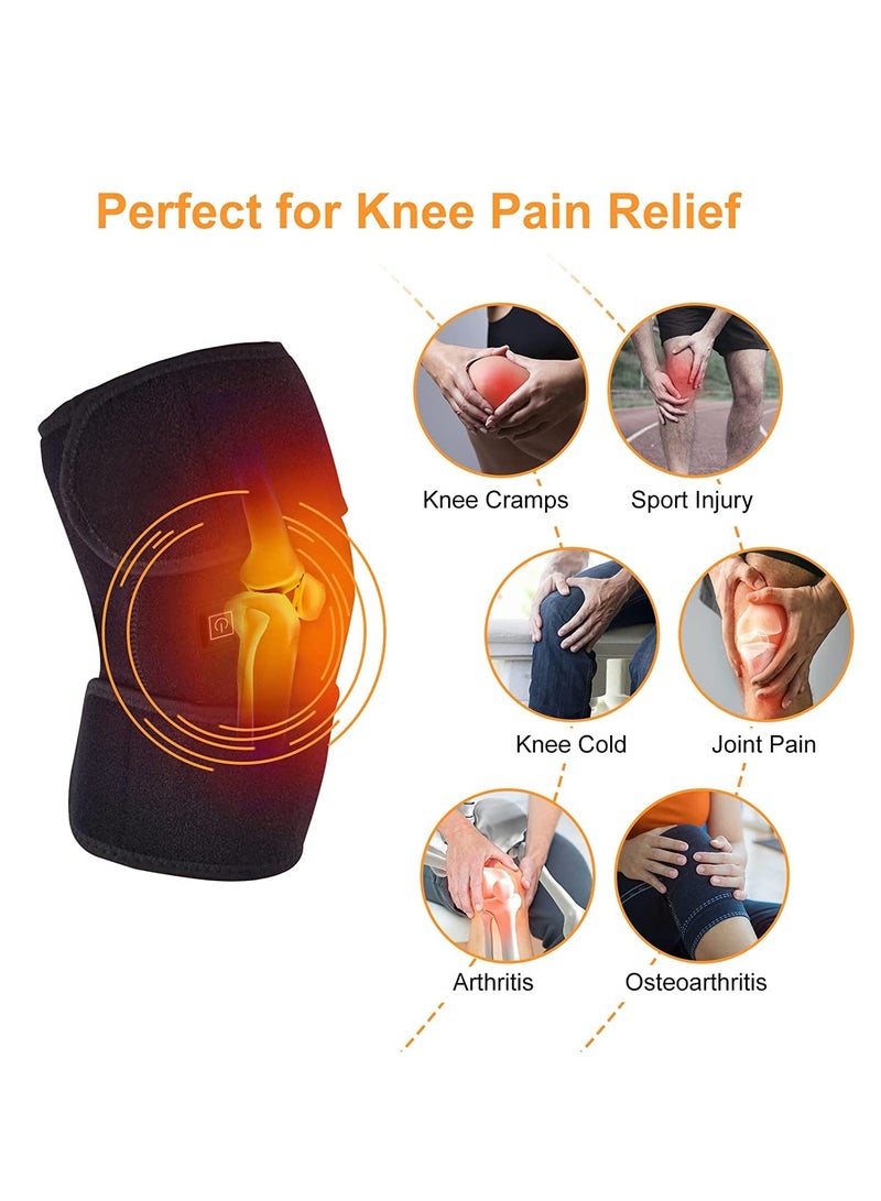 DubaiGallery Heated Knee Brace Wrap, Knee Heating Pad for Arthritis Pain Relief, Electric Heat Knee Support with 3 Temperature Control Thermal Therapy for Joint Soreness, Swelling, Cramps, Rheumatism - Image 3