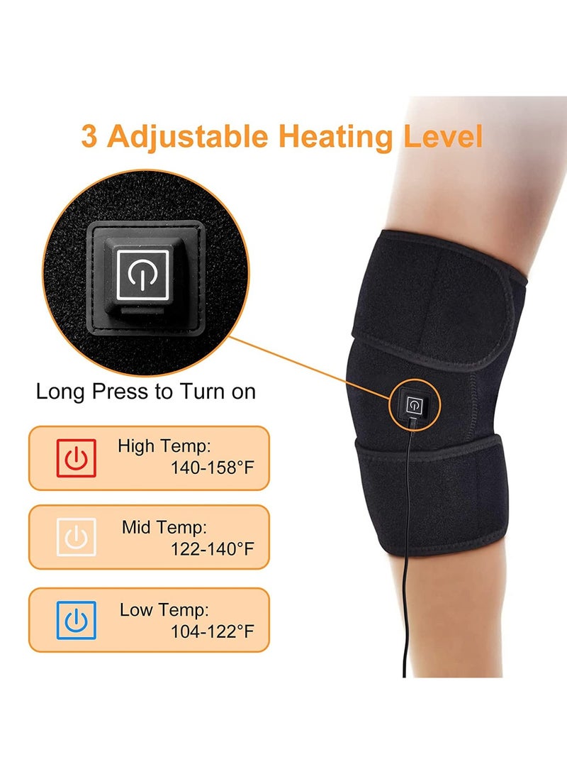 DubaiGallery Heated Knee Brace Wrap, Knee Heating Pad for Arthritis Pain Relief, Electric Heat Knee Support with 3 Temperature Control Thermal Therapy for Joint Soreness, Swelling, Cramps, Rheumatism - Image 4