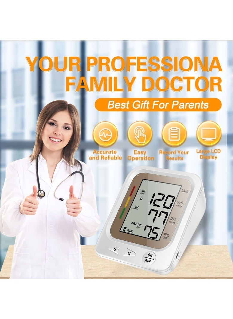 general Blood Pressure Monitor, Upper Arm Monitors for Home Use, BP Machine Sphygmomanometer with 2x99 Reading Memory, Adjustable Arm Cuff Large Display - Image 1