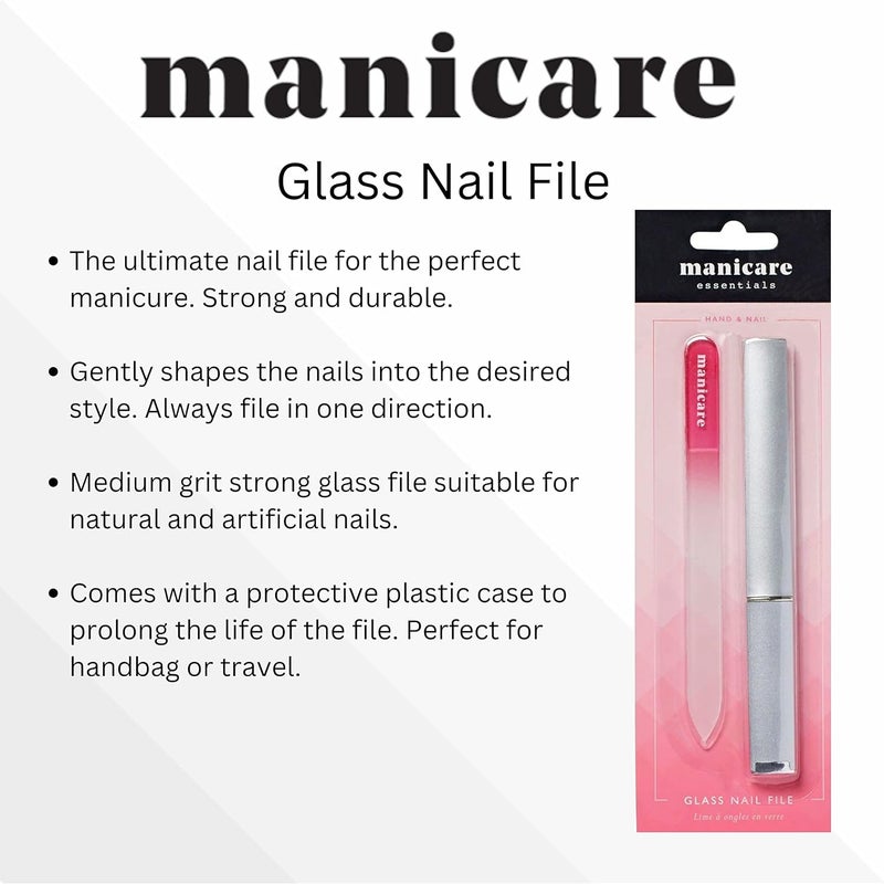 Manicare Glass Nail File, For Shaping And Styling Nails, Strong Glass File For Natural And Artificial Nails, Double Sided, Includes Protective Case, Perfect For At Home Or On The Go Manicures - Image 3
