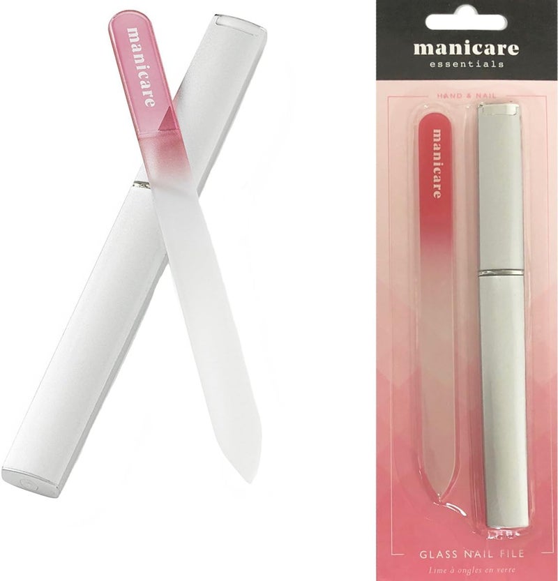 Manicare Glass Nail File, For Shaping And Styling Nails, Strong Glass File For Natural And Artificial Nails, Double Sided, Includes Protective Case, Perfect For At Home Or On The Go Manicures - Image 2