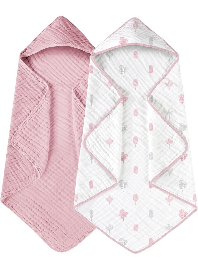 يووفوس Yoofoss Hooded Baby Towels for Newborn 2 Pack - Image 1