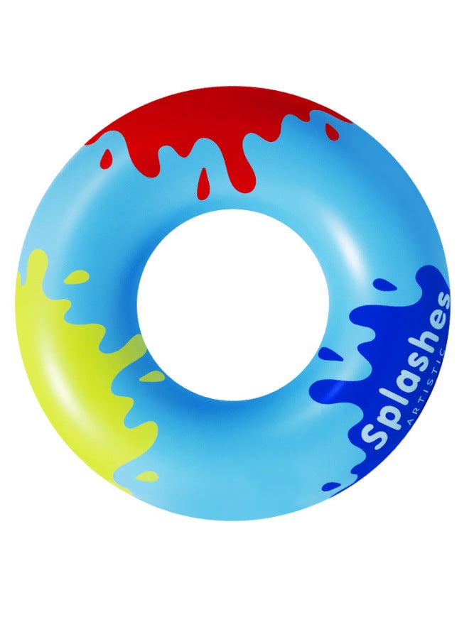 Generic Swimming Ring Children's Life Ring Anti-flip Girl Beginner Baby Swimming Ring Cartoon Inflatable Boy Underarm Ring-Outer Diameter After Inflation:90-Inner Diameter After Inflation:Blue Donut (Swim L - Image 1