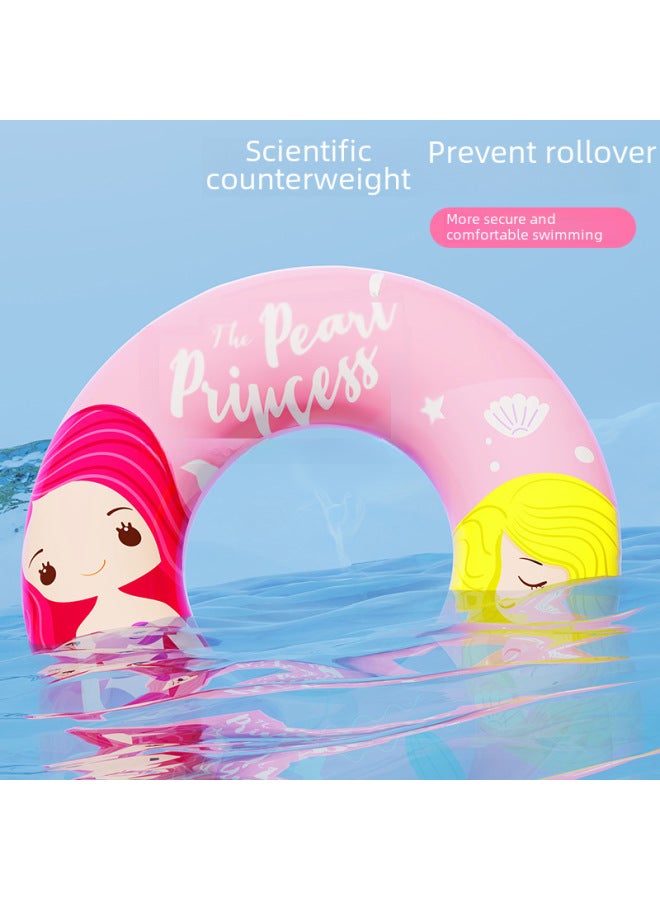 Generic Swimming Ring Children's Life Ring Anti-flip Girl Beginner Baby Swimming Ring Cartoon Inflatable Boy Underarm Ring-Outer Diameter After Inflation:90-Inner Diameter After Inflation:Blue Donut (Swim L - Image 4