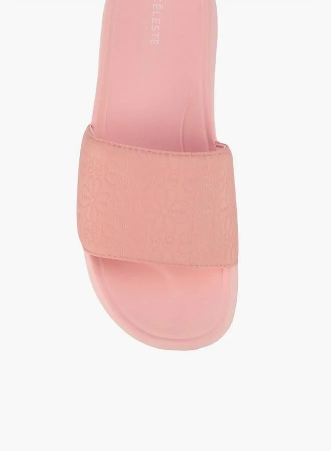 Celeste PINK Women Textured Slides for Women | Best Price UAE
