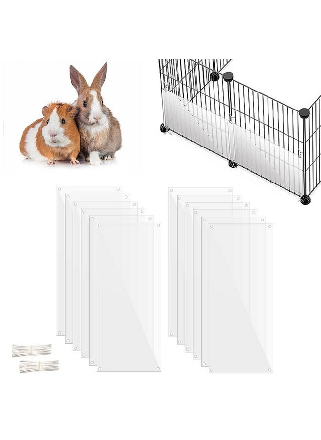 Oncpcare - Oncpcare 12 Pack Pet Plastic Cage Liner Protection 14'' x 6'' Rabbit Cage Urine Guard Clear Cage Edge Liner Guinea Pig Side Lining Small Animal Cage Accessories - Keep Litter in The Cage - Image 1