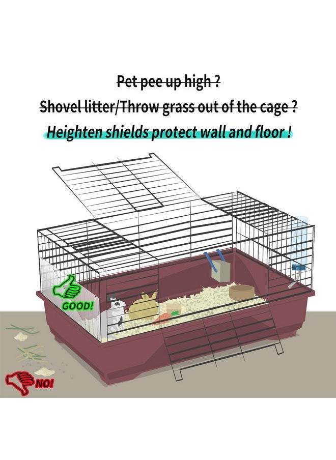 Oncpcare - Oncpcare 12 Pack Pet Plastic Cage Liner Protection 14'' x 6'' Rabbit Cage Urine Guard Clear Cage Edge Liner Guinea Pig Side Lining Small Animal Cage Accessories - Keep Litter in The Cage - Image 1