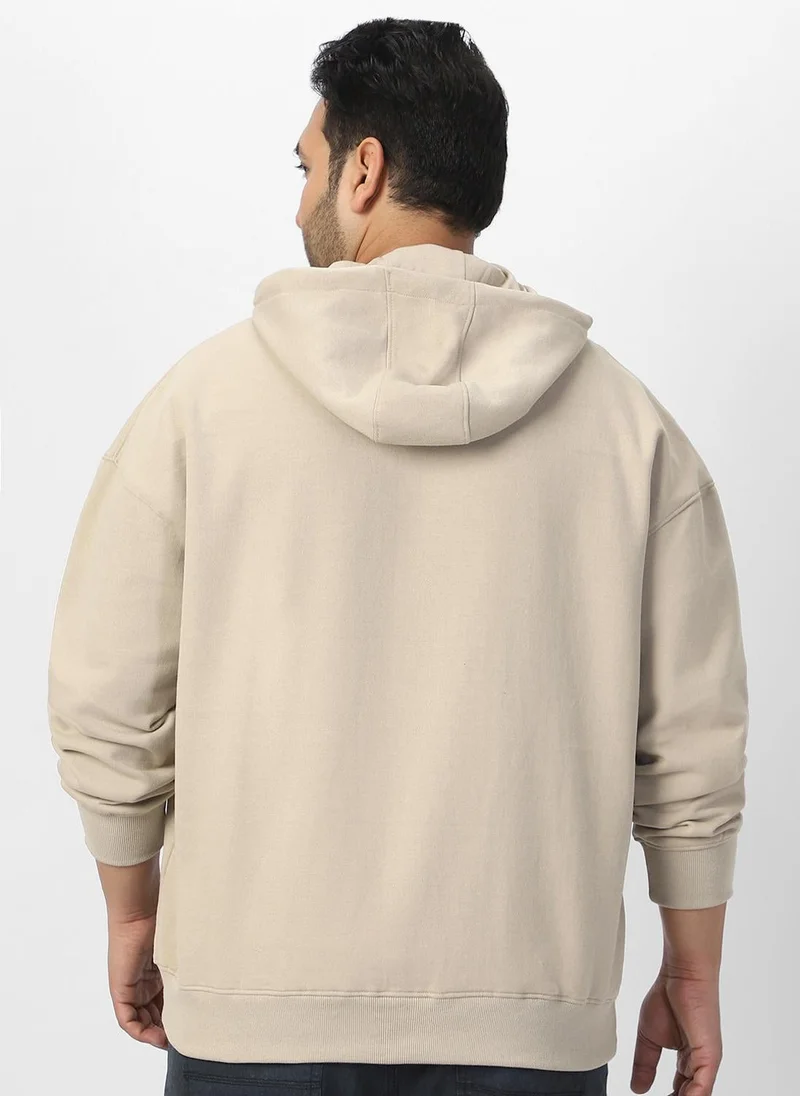 Urbano Fashion  Urbano Plus Men's Silver Lining Cotton Solid Oversized Hooded Neck Sweatshirt for Men | Best Price UAE