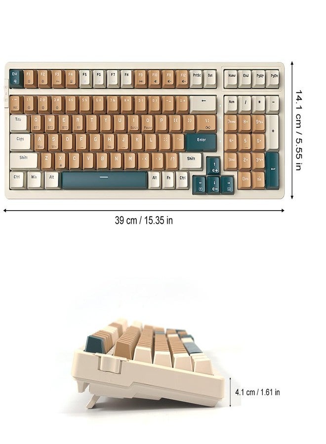 Merdia Wireless Mechanical Keyboard, Triple Mode 2.4G/USB-C/BT Gaming Keyboards 100 Keys Backlit Red Switch Keyboard | Rechargeable Mechanical Gaming Keyboards (Brown Combo Red Switch) - Image 2