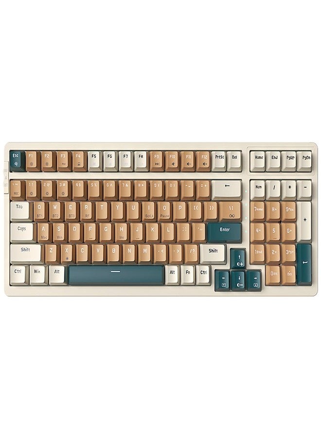 Merdia Wireless Mechanical Keyboard, Triple Mode 2.4G/USB-C/BT Gaming Keyboards 100 Keys Backlit Red Switch Keyboard | Rechargeable Mechanical Gaming Keyboards (Brown Combo Red Switch) - Image 1