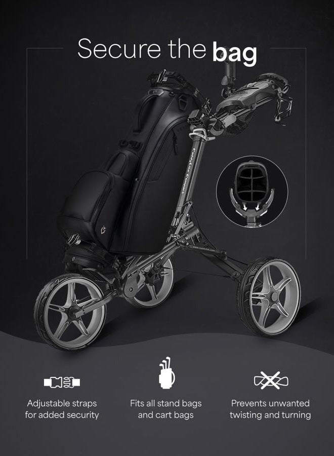 Caddytek CaddyLite Compact Semi-Auto Folding and Unfolding Golf Push Cart, Red - Image 4