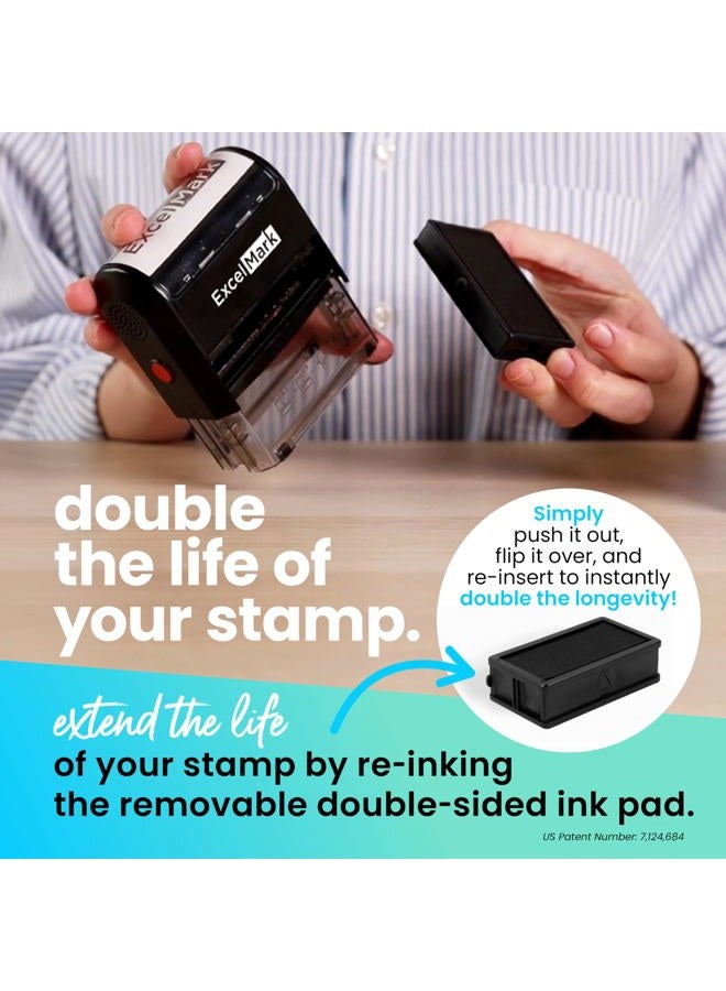ExcelMark Paid Self Inking Rubber Stamp - Red Ink - Image 4