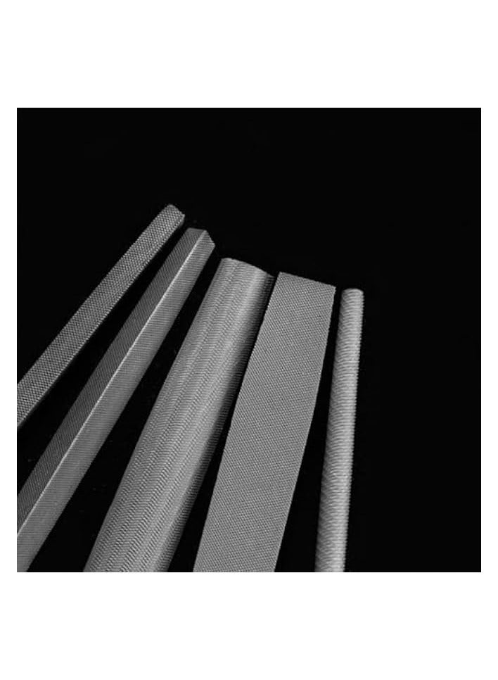 PROMASS 5 Pcs Needle File Set, 8 Inch Woodworking File, Handmade Metal File, Hardened Alloy Strength Steel Set, Including Flat, Square, Triangle, Round And Semi-Circle Files - Image 3