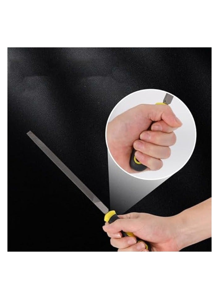 PROMASS 5 Pcs Needle File Set, 8 Inch Woodworking File, Handmade Metal File, Hardened Alloy Strength Steel Set, Including Flat, Square, Triangle, Round And Semi-Circle Files - Image 4