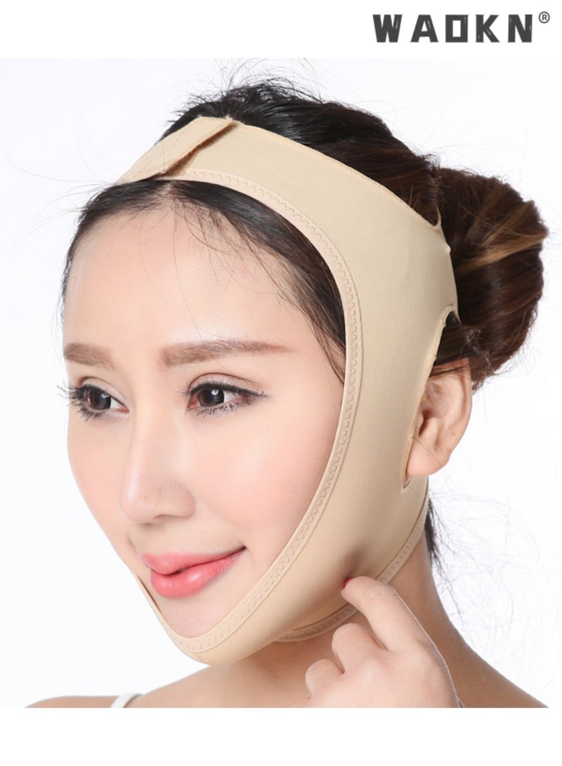 WAOKN Facial Slimming Strap, Face Lifting Belt Pain-Free Anti Wrinkle Face Band, Double Chin Reducer Bandage, Breathable Ultra-thin Soft Face Belt Chin Remover, V Face Mask Partner  - Image 2