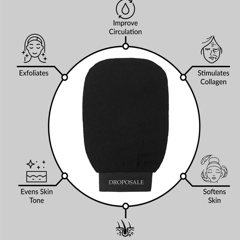 Droposale Bath Gloves Spa Massage Body Scrubber Cleaner Gloves Exfoliating Body & Face || Dead Skin Remover Deep Scrubbing Exfoliating Mitt Body Glove. (Luffa Exfoliating Gloves) - Image 2