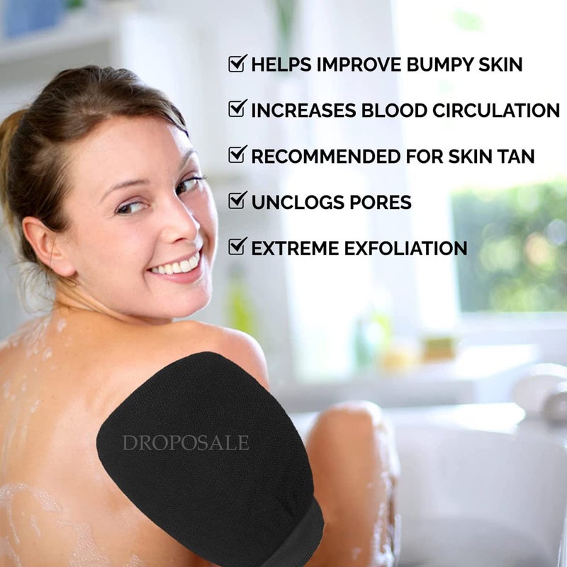 Droposale Bath Gloves Spa Massage Body Scrubber Cleaner Gloves Exfoliating Body & Face || Dead Skin Remover Deep Scrubbing Exfoliating Mitt Body Glove. (Luffa Exfoliating Gloves) - Image 4