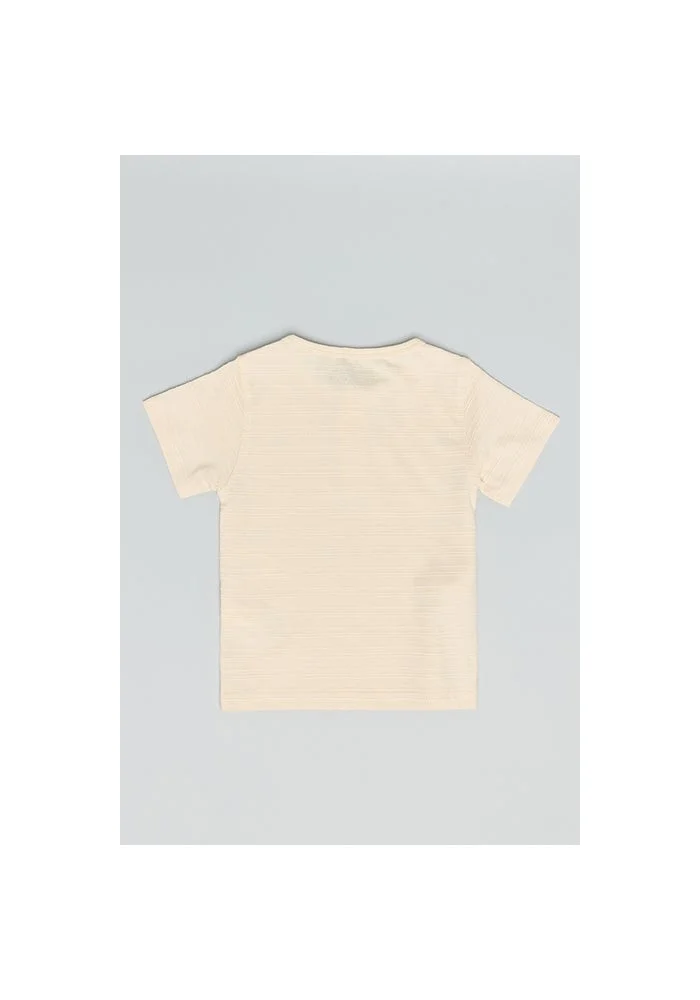 R&b Textured T-Shirt with Henley Neck and Short Sleeves