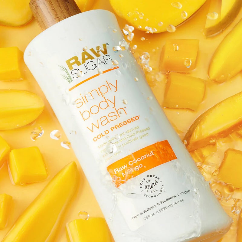 RAW SUGAR Simply Body Wash Variety Trio (25 Fl Oz, Pack of 3) Vegan Bath & Shower Gel, Raw Coconut + Mango, Pineapple + Maqui Berry + Coconut and Watermelon + Fresh Mint, No Sulfates & Parabens - Image 2