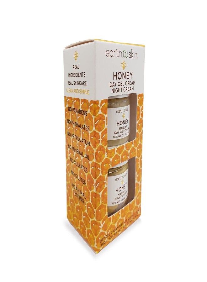 Earth To Skin Honey Manuka Mini Duo Set Day Gel Cream (0.5 Fl Oz) and Night Cream (0.5 Fl Oz) with Hyaluronic Acid & Vitamin E, All-Day & Night Hydration for Face and Neck (2 Pack) - Image 2