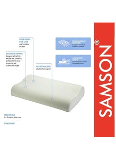 Samson Samson Orthopaedic Memory Foam for Neck & Back Support Sleeping Bed Pillow - Ergonomically Designed, High Density PU Foam, Soft Cushiony Feel & Plush Looks (19" L x 12" W x 3" H) (Universal)  - Image 3