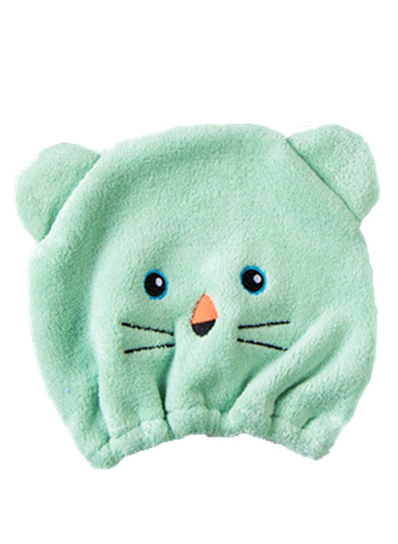 Goolsky Ultra-Soft Coral Fleece Cartoon Animal Hair Drying Cap - Quick-Dry, Absorbent Shower Hat for Bathroom Essentials - Image 1
