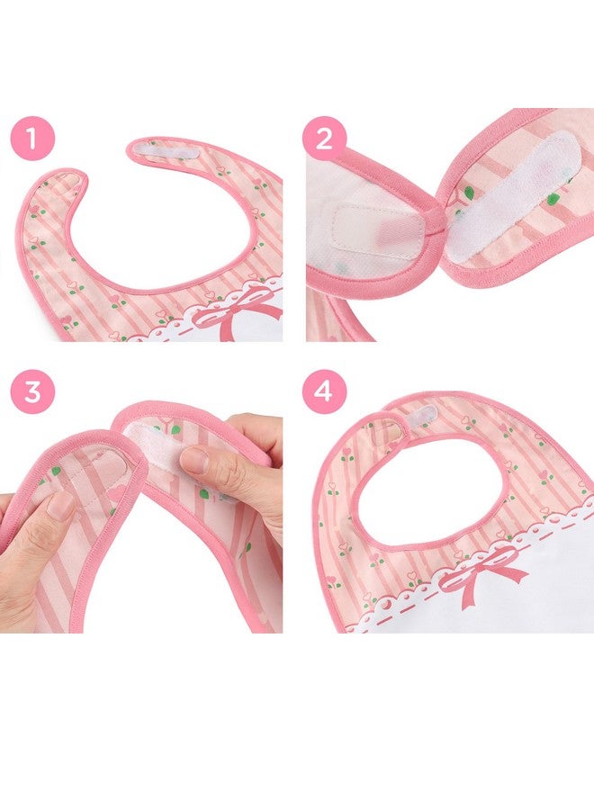 Littleforbig Cotton Waterproof Babydoll Printed Pink Floral Adult Bib With Adjustable Velcro Closure - Image 2