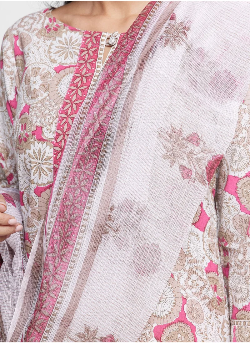 Fabindia Floral Print 2Pc Kurta Set