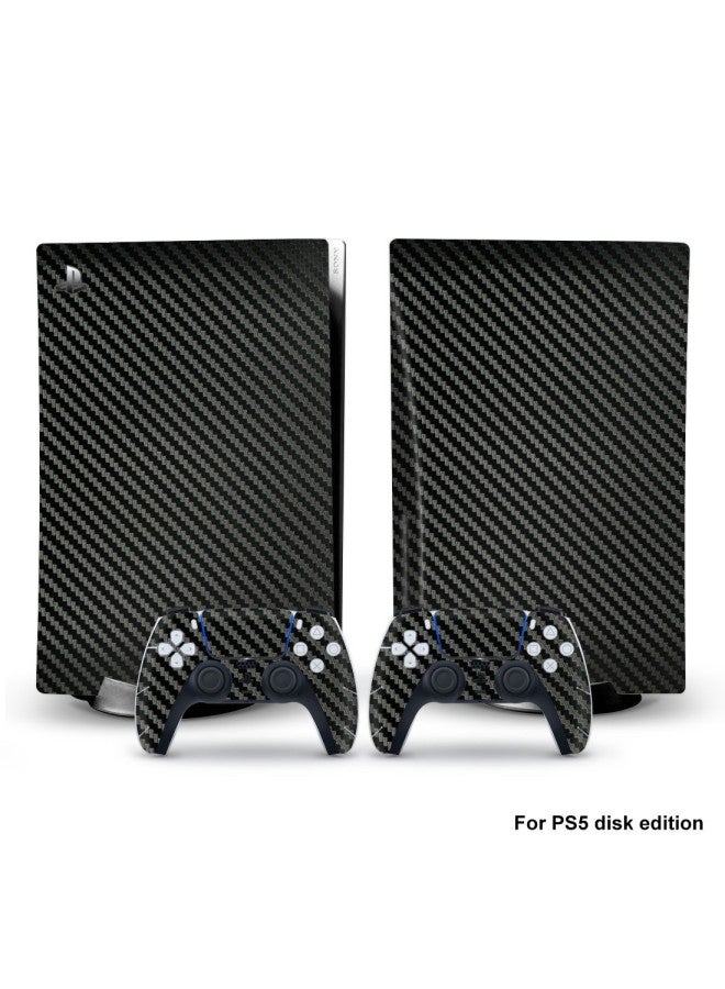 Loquat For PS5 Optical Drive Version Main Machine Game Machine Sticker Carbon Fiber Sticker PS5 Optical Drive Version Film To Picture Production-Color:Carbon Fiber Red - Image 5