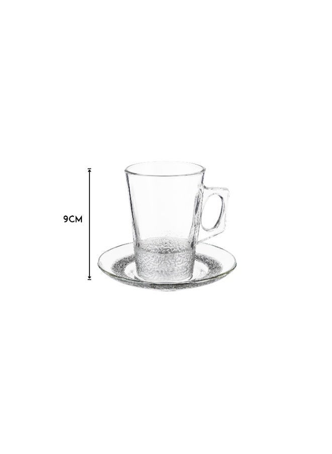 Dania ❄️🤍 Premium White Frosted Glass Tea & Coffee Set – 18 Pieces – 145 ml 🤍❄️ - Image 3