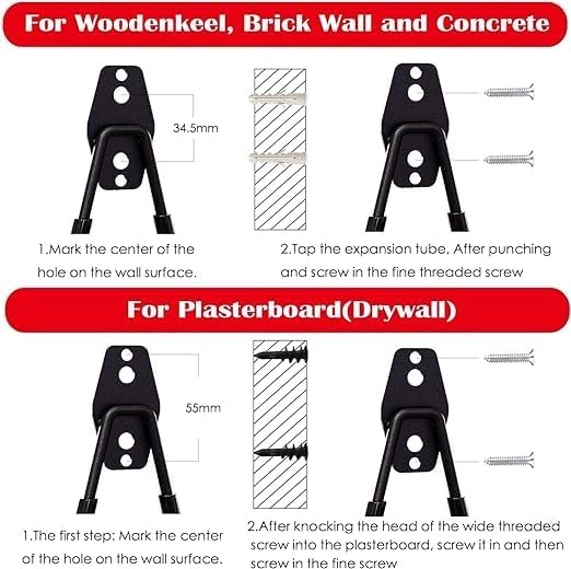Mount Utility Hooks HeavyDuty Steel Wall Mount Hooks Garage Hooks for Organizing Power Tools Ladders Bikes Pack of 2 - Image 3