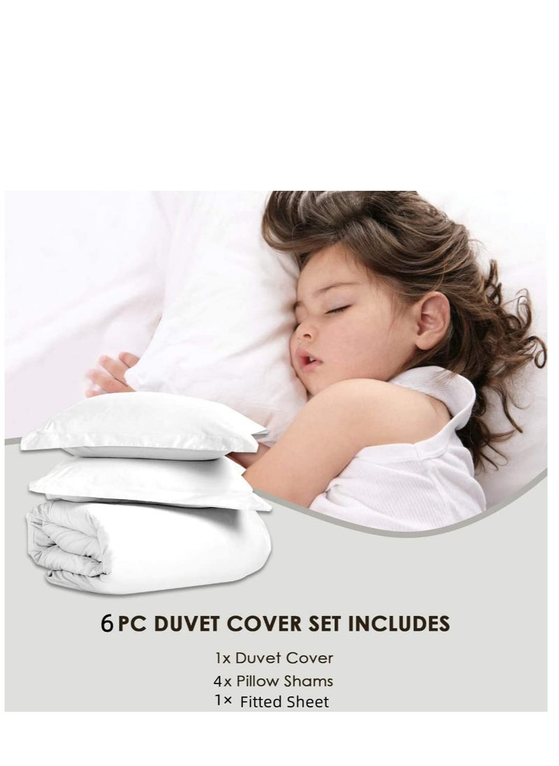 GOLDEN HOME - 6 Piece King/Queen/Single size, striped pattern duvet cover set. set includes 1 Comforter Cover, 1 Fitted Bedsheet, 4 Pillowcases - Image 1